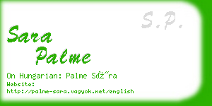 sara palme business card